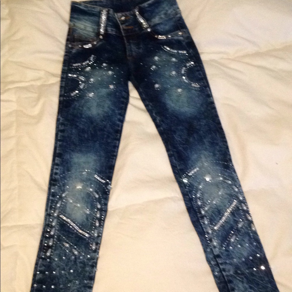Blue girl skinny jeans